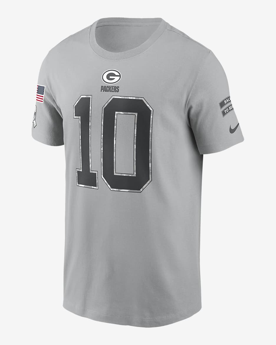 Jordan Love Green Bay Packers Salute to Service Men s Nike NFL T Shirt. Nike